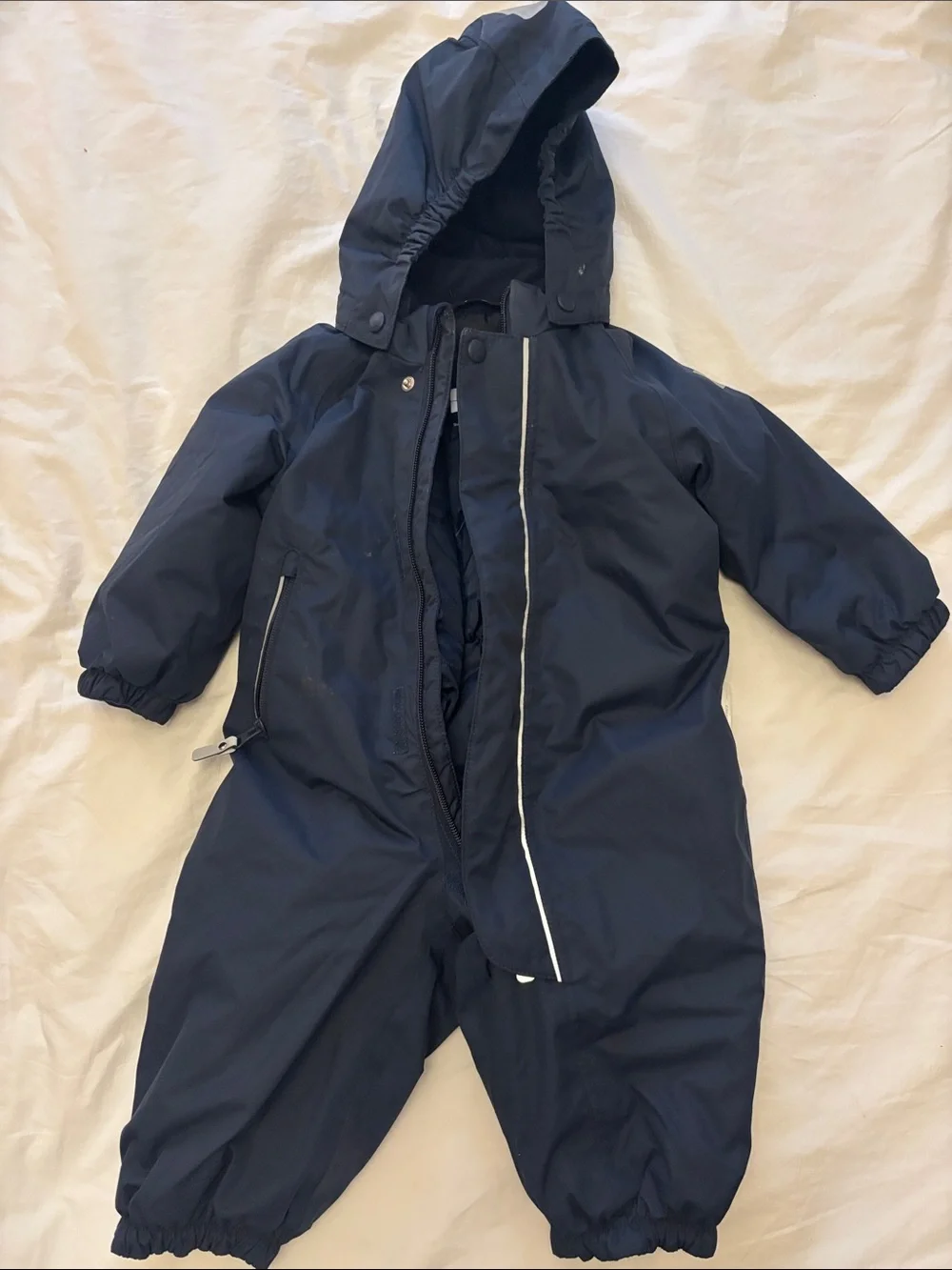 Navy Blue Kids Puffer Snowsuit with Hood